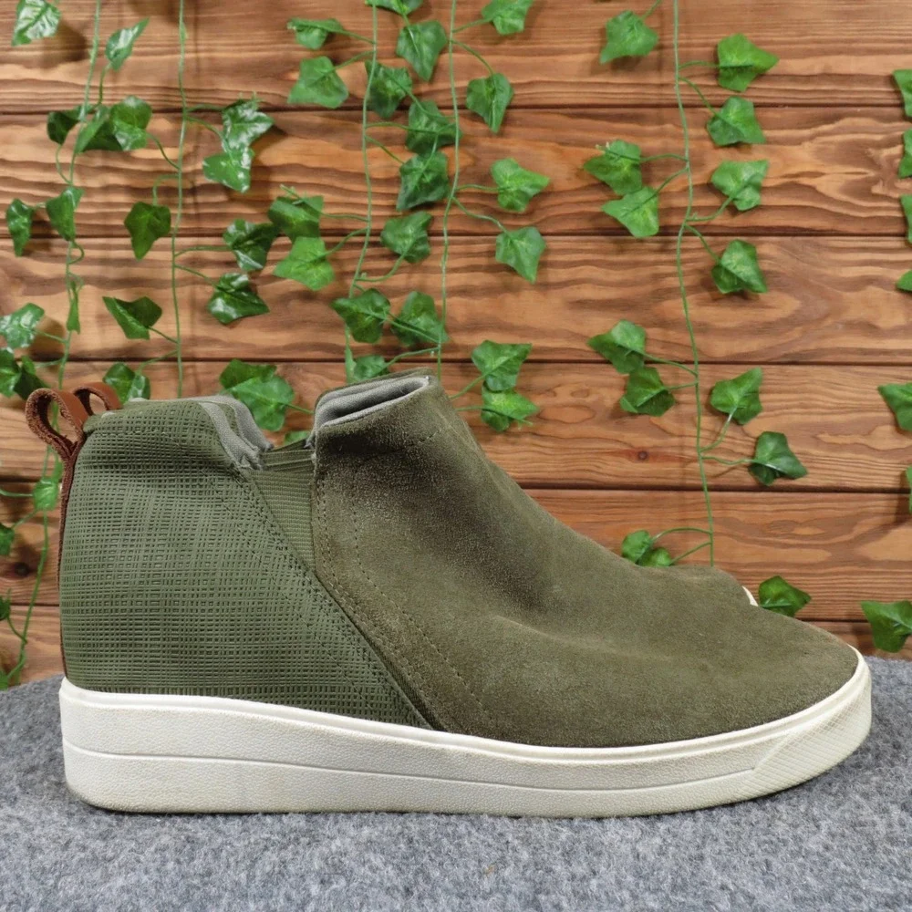 Ryka‎ Vera Womens Size 8.5 Olive Green Suede Wedge Sneaker Bootie Casual